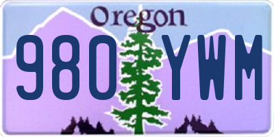 OR license plate 980YWM