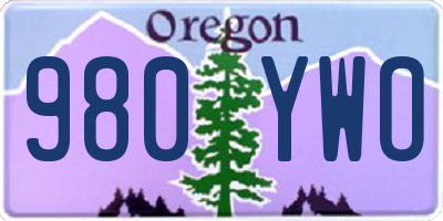 OR license plate 980YWO