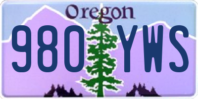 OR license plate 980YWS