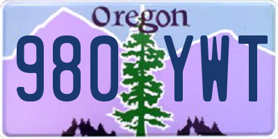OR license plate 980YWT