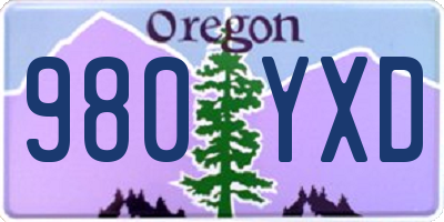 OR license plate 980YXD
