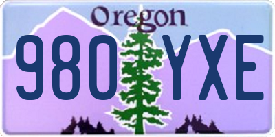 OR license plate 980YXE