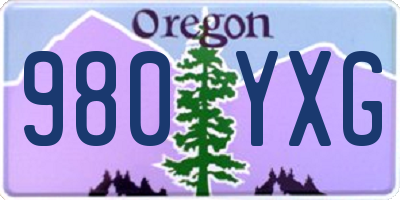 OR license plate 980YXG