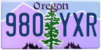 OR license plate 980YXR