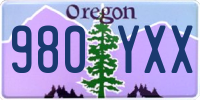 OR license plate 980YXX