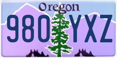 OR license plate 980YXZ