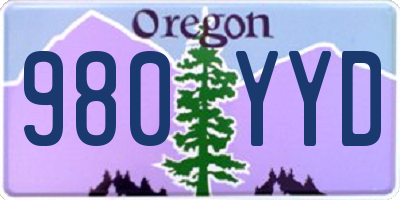 OR license plate 980YYD