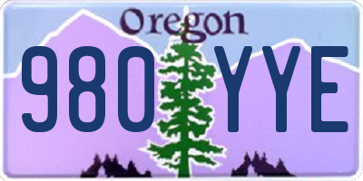 OR license plate 980YYE