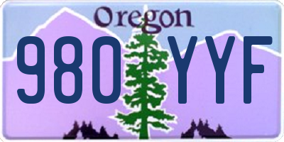 OR license plate 980YYF