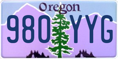OR license plate 980YYG