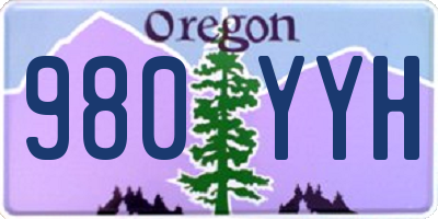 OR license plate 980YYH