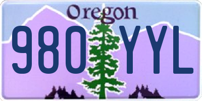 OR license plate 980YYL