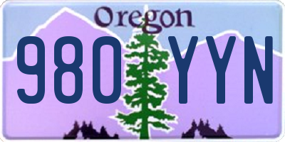 OR license plate 980YYN