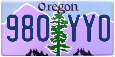 OR license plate 980YYO
