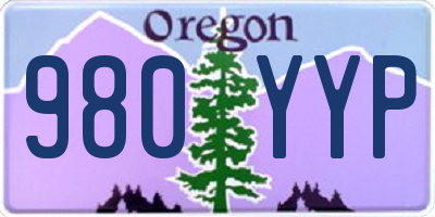 OR license plate 980YYP