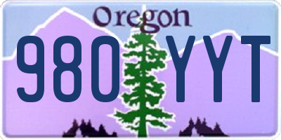 OR license plate 980YYT