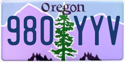 OR license plate 980YYV