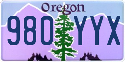 OR license plate 980YYX