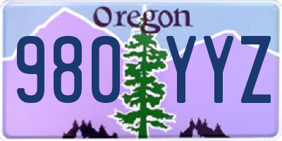 OR license plate 980YYZ