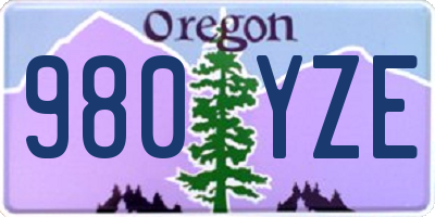OR license plate 980YZE