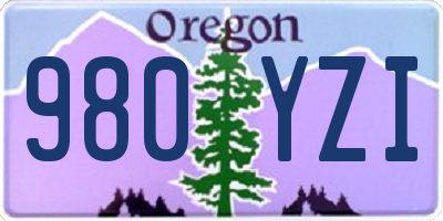 OR license plate 980YZI