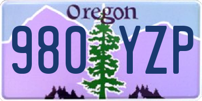 OR license plate 980YZP