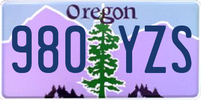 OR license plate 980YZS