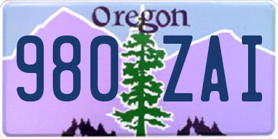 OR license plate 980ZAI