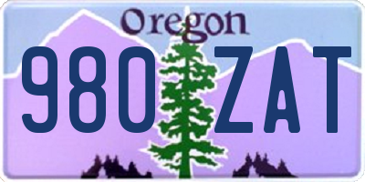 OR license plate 980ZAT