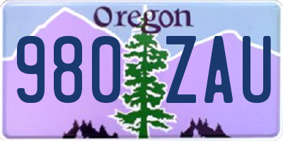 OR license plate 980ZAU