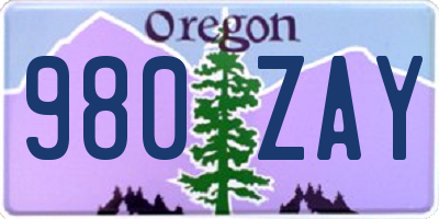 OR license plate 980ZAY