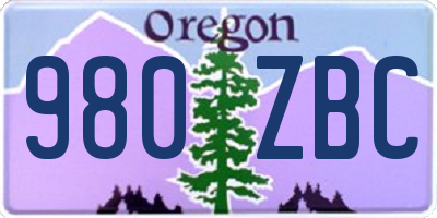 OR license plate 980ZBC