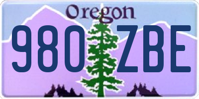 OR license plate 980ZBE