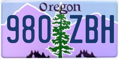 OR license plate 980ZBH