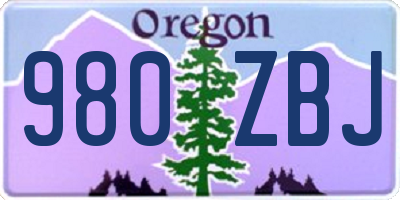 OR license plate 980ZBJ