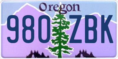 OR license plate 980ZBK