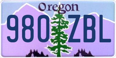 OR license plate 980ZBL