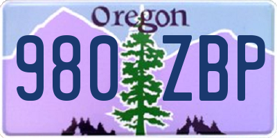 OR license plate 980ZBP