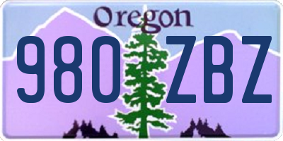 OR license plate 980ZBZ