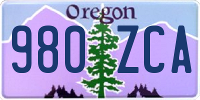 OR license plate 980ZCA