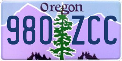 OR license plate 980ZCC
