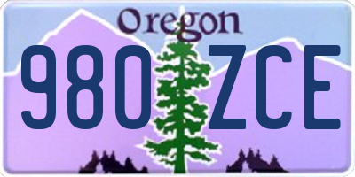 OR license plate 980ZCE