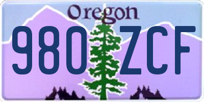 OR license plate 980ZCF