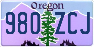 OR license plate 980ZCJ