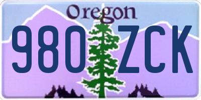 OR license plate 980ZCK
