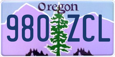 OR license plate 980ZCL