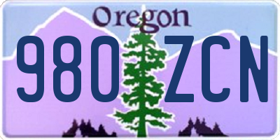 OR license plate 980ZCN