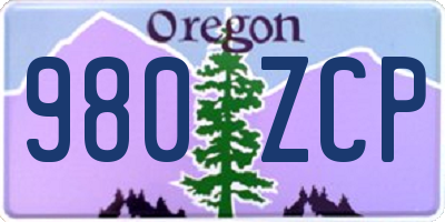 OR license plate 980ZCP