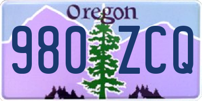 OR license plate 980ZCQ