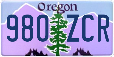 OR license plate 980ZCR